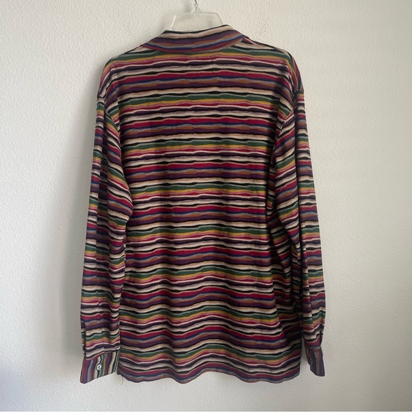 Steelhead Coogi Multi Color Stitching Long Sleeve Polo Shirt - Picture 2 of 6